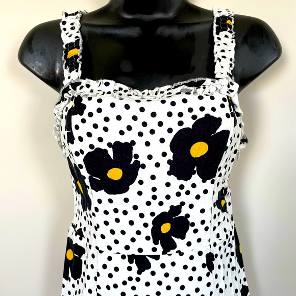 Urban Outfitters Polka Dot Floral Maxi Dress with Smocked Back - Size XS - Picture 3 of 14